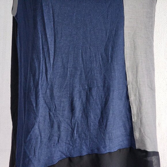 Lane Bryant Mixed Media Modal Poly Knit Woven Grey Navy White Ltwt Tank Sz 14/16 - Picture 7 of 16